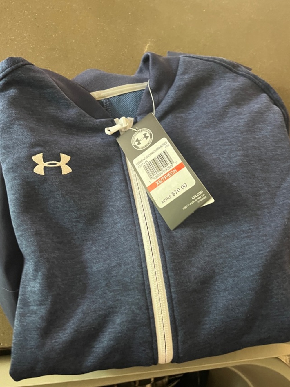 Under Armour Womens XSM NWT Navy Blue Full-Zip Hoodie